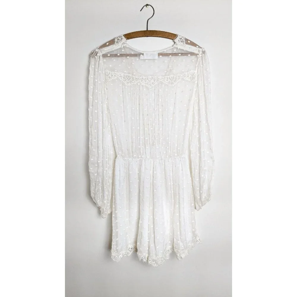 Zimmermann Oleander Lattice Playsuit Silk Size 1 / 10 - Picture 5 of 16